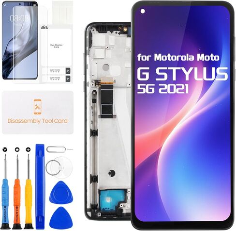 مجموعة استبدال الشاشة لموتورولا موتو جي ستايلس 5G 2021 لجهاز موتورولا جي ستايلس 5G شاشة LCD تعمل باللمس محول رقمي XT2131-1 XT2131-4 XT2131-2 XT2131-3 XT2131DL مجموعة كاملة مع أدوات مع إطار in Kuwait