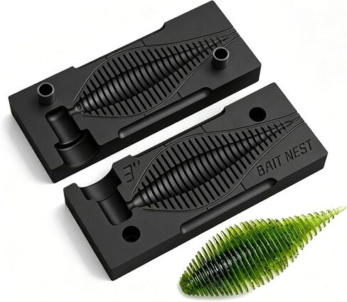 Premium Soft Plastic Lure Mold - Easy DIY Lure Making Mold for Perfect Soft Plastic Baits 3" BellowsGill | No Release Oil Needed | CNC Machined | High Heat Resistant | No Bubbles, No Flash in Saudi Arabia