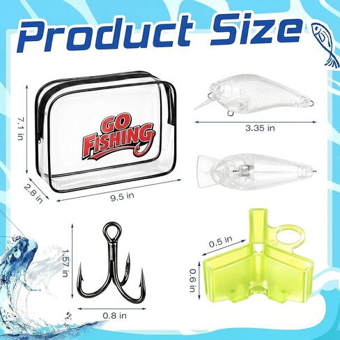 Lewtemi DIY Fishing Lure Making Kit for Beginners Creative Tackle with Unpainted Blanks Paint Set Waterproof Bag Brushes Stickers Fishhook Making Lures DIY Fishing Gear Kit for Beginner in Saudi Arabia