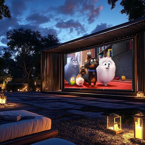 Projector Screen 100 Inch 16:9,4K Ultra HD Portable Foldable Movie Screen with Hooks & Ropes,for Outdoor Camping in Saudi Arabia