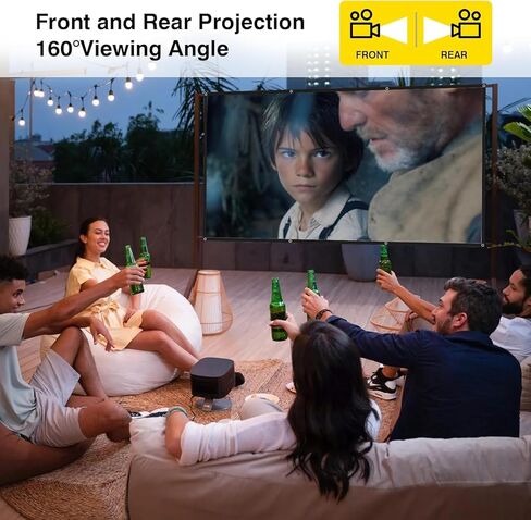 Projector Screen 100 Inch 16:9,4K Ultra HD Portable Foldable Movie Screen with Hooks & Ropes,for Outdoor Camping in Saudi Arabia