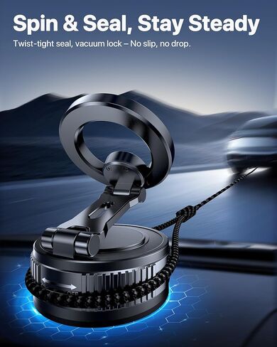 Miracase 2026 Vacuum for Magsafe Car Mount, [Strongest Suction] Magnetic Phone Holders for Your Car, 360° Adjustable Car Phone Holder Mount for iPhone 17 Pro Max 16 15 14 13 12 & All Smartphones in Saudi Arabia