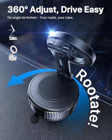 Miracase 2026 Vacuum for Magsafe Car Mount, [Strongest Suction] Magnetic Phone Holders for Your Car, 360° Adjustable Car Phone Holder Mount for iPhone 17 Pro Max 16 15 14 13 12 & All Smartphones in Saudi Arabia