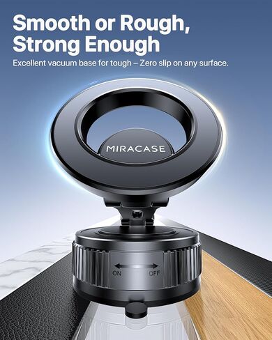 Miracase 2026 Vacuum for Magsafe Car Mount, [Strongest Suction] Magnetic Phone Holders for Your Car, 360° Adjustable Car Phone Holder Mount for iPhone 17 Pro Max 16 15 14 13 12 & All Smartphones in Saudi Arabia