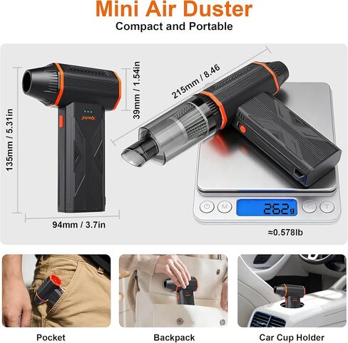 F32MAX Compressed Air Duster-150,000RPM Super Power Electric Air Duster and Vacuum Cleaner & Bag Vacuum Sealer 3-in-1，for PC Keyboard Cleaning, Car Interior Cleaning. in Kuwait
