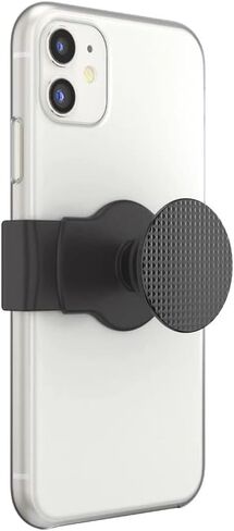مقبض هاتف PopSockets منزلق للهواتف والحافظات، مقبض هاتف منزلق مع مسند ممتد - نسيج أسود مخرش in Saudi Arabia