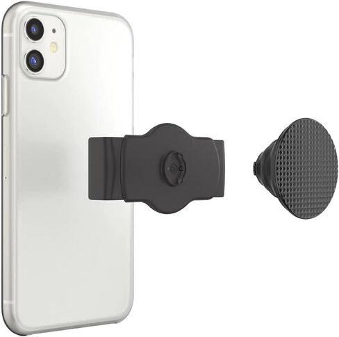 مقبض هاتف PopSockets منزلق للهواتف والحافظات، مقبض هاتف منزلق مع مسند ممتد - نسيج أسود مخرش in Saudi Arabia