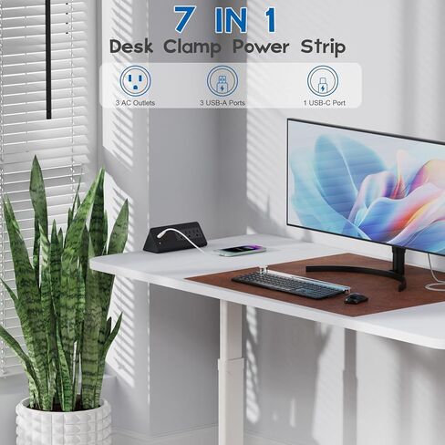 شريط طاقة منضدة مع PD 20 وات USB-C، واقي عرام مكتب Haylink مع 3 منافذ تيار متردد و4 منافذ USB، قابس مسطح 2 متر، منفذ طاقة بمشبك سطح المكتب للمكتب، المنزل، الفندق، مسكن، أسود in Saudi Arabia