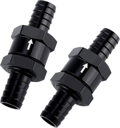 2 PCS 5/16 "صمام الفحص في اتجاه واحد ، و Non Return Check Valve-Inline ، وسبائك الألومنيوم ، أحد الصمامات للمياه ، والبنزين ، والديزل ، والزيت ، و E85 ، والغاز ، والهواء وغيرها من السائل ، متوافق مع معظم طرز السيارات (5/16") in Kuwait