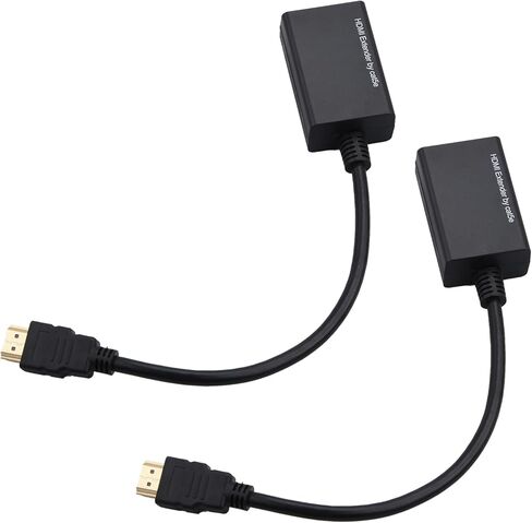 HDMI Extender 1080P HDMI Repeater HD HDMI Network Extender CAT5e CAT6 Ethernet Cables Support Laptop Network LAN, IR Extension Accessories in Saudi Arabia