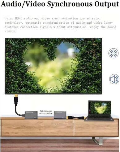 HDMI Extender 1080P HDMI Repeater HD HDMI Network Extender CAT5e CAT6 Ethernet Cables Support Laptop Network LAN, IR Extension Accessories in Saudi Arabia