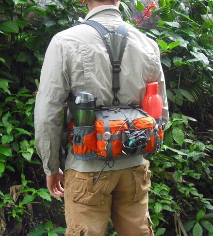 Outdoor Fanny Pack Hiking Camping Biking Waterproof Waist Pack 2 Water Bottle Holder Sports Bag for Women and Men Black in Saudi Arabia