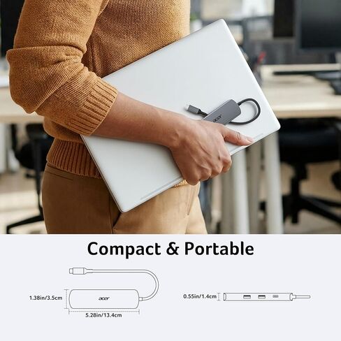 acer 6 in 1 USB C Hub with Ethernet, 4K@60Hz USBC to HDMI Multiport Adapter, 100W PD Charging, USB A/USB C Data Ports USB C Splitter for MacBook Neo/Pro/Air, Acer, iPad, iPhone 17/16/15 in Saudi Arabia