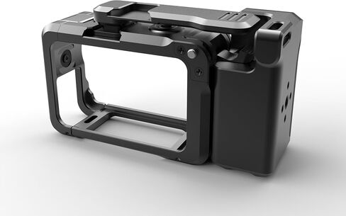 مجموعة قبضة الشارع لـ DJI Action 6، مجموعة مقبض قفص الكاميرا من سبائك الألومنيوم مع زر مصراع متأرجح لحركة Osmo Action 6,1/4 فتحة ملولبة لعصا سيلفي ثلاثية القوائم (أسود) in Kuwait