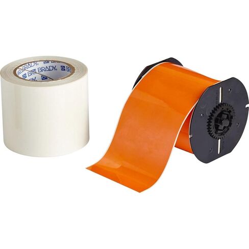 Brady B30C-4000-483OR-KT Polyester with Polyester Over Laminate Continuous Tape, 100' x 4", Orange in Saudi Arabia