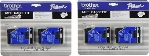 Brother Tc-20 0.47-Inch x 25.2 Ft. - Black On White Tape for Pt-6 8 10 12 15 20 150 170 uyYpNx, 4Pack in Saudi Arabia