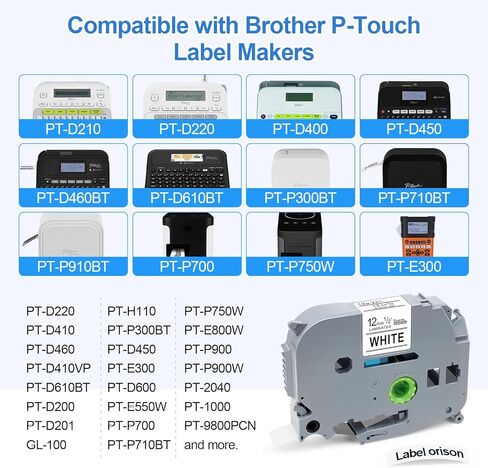 TZe-231 TZ-231 متوافق مع شريط الملصقات Brother P-Touch Tz Tape 12 مم 0.47 عبوات بيضاء مغلفة لصانع الملصقات PT-H110 PT-D210 PT-D400، أسود على أبيض، 1/2 بوصة × 26.2 قدم (12 مم × 8 م)، 3 عبوات in Kuwait
