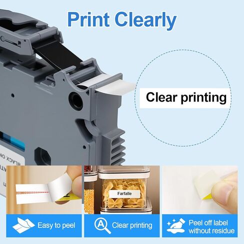 TZe-231 TZ-231 متوافق مع شريط الملصقات Brother P-Touch Tz Tape 12 مم 0.47 عبوات بيضاء مغلفة لصانع الملصقات PT-H110 PT-D210 PT-D400، أسود على أبيض، 1/2 بوصة × 26.2 قدم (12 مم × 8 م)، 3 عبوات in Kuwait