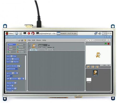 waveshare 10.1inch HDMI LCD Monitor Raspberry pi Resistive Touch Screen Display 1024 * 600 High Resolution for Raspberry Pi 2B/3B/3B+/4B(The Pi 1 Model B or Pi Zero Need HDMI Cable) in Saudi Arabia