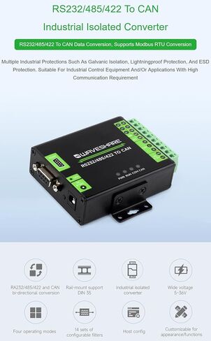 RS232/485/422 to CAN Industrial Isolated Converter Supports Modbus RTU Conversion with Multiple Protection Circuits @XYGStudy (RS232/485/422 to CAN) in Saudi Arabia