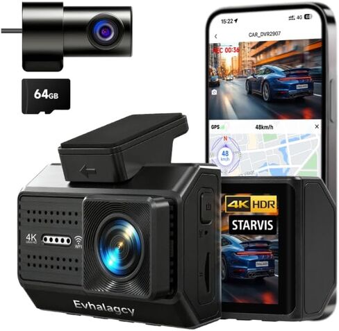 كاميرا داش كام أمامية وخلفية بدقة 4K+1080P، كاميرا Osmo Dashcam Pro مع رؤية ليلية STARVIS، كاميرا داش متعددة الفتحات للسيارات، نظام تحديد المواقع العالمي المدمج، مستشعر G وتسجيل حلقي، واي فاي 5.8 جيجا هرتز، مع بطاقة 64 جيجابايت، وضع انتظار 24 ساعة in Saudi Arabia