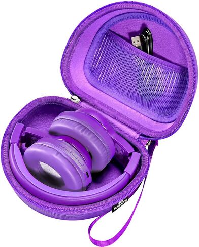RAIACE Hard Travel Storage Case Compatible with iClever BTH12 / BTH26 / IMYB/JoySpark-T5 / Candy Bila BH03 Headphones, Protective Carrying Bag. (case only) - Pink in Saudi Arabia