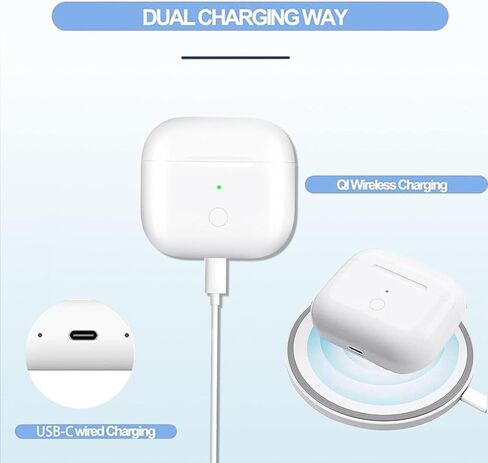 حافظة شحن USB-C لأجهزة Airpods 4rd (2024)، علبة شحن USB-C بديلة، بطارية مدمجة بقدرة 450 مللي أمبير في الساعة مع زر مزامنة الاقتران بالبلوتوث (سماعات الرأس غير متضمنة) (A7) in Kuwait