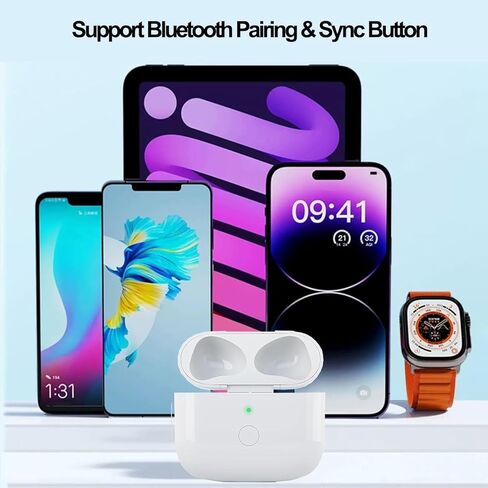 حافظة شحن USB-C لأجهزة Airpods 4rd (2024)، علبة شحن USB-C بديلة، بطارية مدمجة بقدرة 450 مللي أمبير في الساعة مع زر مزامنة الاقتران بالبلوتوث (سماعات الرأس غير متضمنة) (A7) in Kuwait