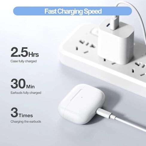 حافظة شحن USB-C لأجهزة Airpods 4rd (2024)، علبة شحن USB-C بديلة، بطارية مدمجة بقدرة 450 مللي أمبير في الساعة مع زر مزامنة الاقتران بالبلوتوث (سماعات الرأس غير متضمنة) (A7) in Kuwait