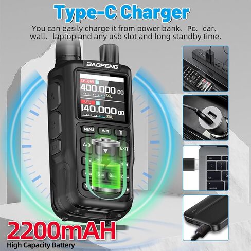 Baofeng Radio MINI-5 Ham Radio Handheld Long Range Two Way Radio Radio Rechargeable Walkie Talkies Dual PTT APP Programming Copy Frequency 999CH with USB-C Charging Survival Radio UV-5R MINI-B in Saudi Arabia