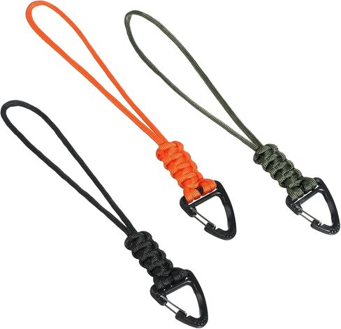 3 Pcs Paracord Lanyard with Triangle Carabiner Clip, Paracord Keychain Braided Lanyard, D-Ring Rope Keychain Strap Heavy Duty Hook for Keys, Backpack, Camping, Hiking Outdoor Gear in Saudi Arabia