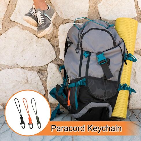3 Pcs Paracord Lanyard with Triangle Carabiner Clip, Paracord Keychain Braided Lanyard, D-Ring Rope Keychain Strap Heavy Duty Hook for Keys, Backpack, Camping, Hiking Outdoor Gear in Saudi Arabia