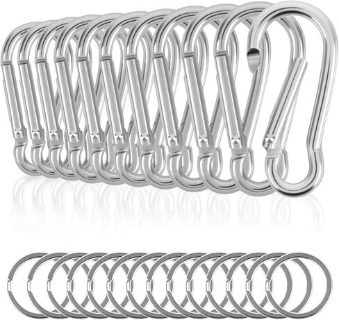 39 قطعة 1.9 بوصة حلقة تسلق Carabiner كليب D شكل الألومنيوم حلقة تسلق مشبك الربيع المفاجئة مفتاح سلسلة مشبك هوك للتخييم المشي لمسافات طويلة الصيد السفر، فضي in Saudi Arabia