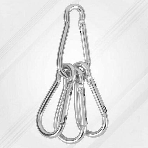 39 قطعة 1.9 بوصة حلقة تسلق Carabiner كليب D شكل الألومنيوم حلقة تسلق مشبك الربيع المفاجئة مفتاح سلسلة مشبك هوك للتخييم المشي لمسافات طويلة الصيد السفر، فضي in Saudi Arabia