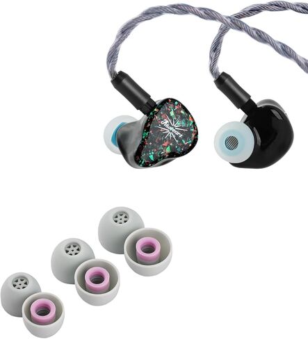Linsoul Kiwi Ears Astral 1DD+6BA Hybrid in Ear Monitor, Wired Earbuds, HiFi Studio Recording &Mixing Earphone + Kiwi Ears Flex Earbud Tips, Replacement Silicone IEM Tips in Saudi Arabia