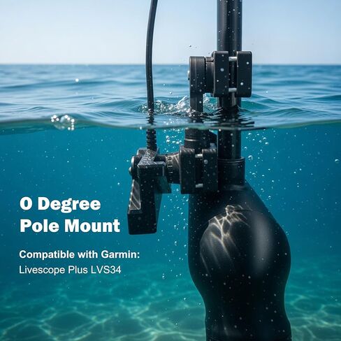 0 Degree Transducer Pole Mount Compatible with Garmin LiveScope Plus LVS34, Reinforced Nylon Trolling Motor Bracket, Replaces 010-13228-03, Heavy Duty Sonar Mount in Saudi Arabia
