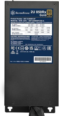 تقنية سيلفرستون 2U 850Rx Gold 80 Plus Gold 850W 2U مزود طاقة بكابل ثابت واحد، SST-2U850R-GF in Kuwait