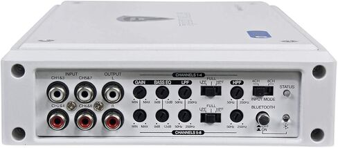 Rockville RXM8BTW Bundle: 8-Channel 1500-Watt Marine Bluetooth Amplifier, RMWK4 4 AWG Waterproof Amp Installation Kit, (3) MRCA25 25 ft Twisted Pair Marine RCA Cables 100% Copper Split Pin, 5-Items in Saudi Arabia