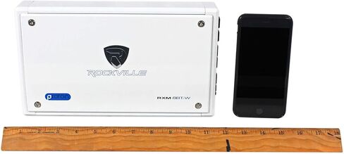 Rockville RXM8BTW Bundle: 8-Channel 1500-Watt Marine Bluetooth Amplifier, RMWK4 4 AWG Waterproof Amp Installation Kit, (3) MRCA25 25 ft Twisted Pair Marine RCA Cables 100% Copper Split Pin, 5-Items in Saudi Arabia