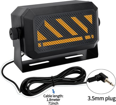 مكبر صوت خارجي مستطيل الشكل/مكبر صوت راديو CB لراديو هام، وماسحات ضوئية خارجية لجميع أجهزة الراديو المحمولة بمقبس الصوت 3.5 مم وأجهزة راديو CB in Kuwait