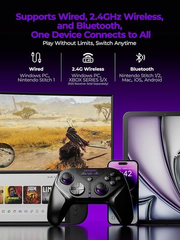 leadjoy Xeno Plus Wireless Game Controller, TMR Joysticks, Hall Effect & Tactile Dual Triggers Gaming Controller, Smart Charging Dock, 4 Back Paddles, 1000Hz Polling Rate, for Nintendo Switch/Switch 2, PC, Android & iOS in Saudi Arabia