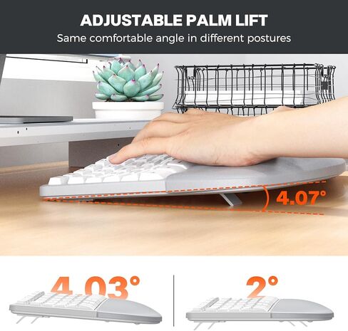 MEETION Ergonomic Wireless Keyboard and Mouse, Ergo Keyboard with Vertical Mouse, Split Curved Keyboard with Wrist Rest, Natural Typing Rechargeable Full Size in Saudi Arabia