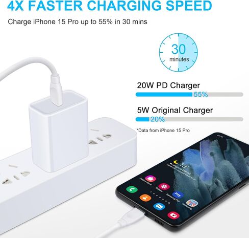 كتلة شاحن سريع iPhone 17e 16e، 2 حزمة محول طاقة USB C بقدرة 20 واط من النوع C شاحن جداري لهاتف iPhone 17/17 Pro/17 Pro Max/Air/16/16 Pro/16 Pro Max/16 Plus/15/14/13/12/11/Pro/Max/SE/XR/XS، Pixel 10a 9 Pro in Saudi Arabia