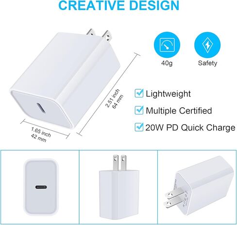 كتلة شاحن سريع iPhone 17e 16e، 2 حزمة محول طاقة USB C بقدرة 20 واط من النوع C شاحن جداري لهاتف iPhone 17/17 Pro/17 Pro Max/Air/16/16 Pro/16 Pro Max/16 Plus/15/14/13/12/11/Pro/Max/SE/XR/XS، Pixel 10a 9 Pro in Saudi Arabia