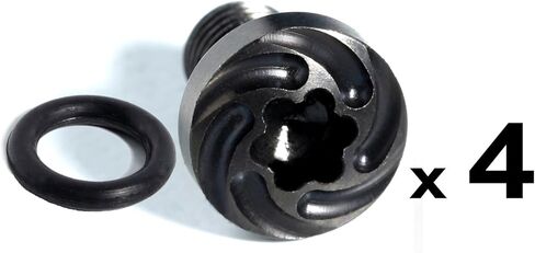 4 براغي بمقبض Black Whorl 1911، 4 حلقات O | للبطانات ذات الحجم الكامل أو ذات القبضة الرفيعة | 3/16 بوصة سمك قبضة دقيقة | صنع في الولايات المتحدة من أجل كولت والمستنسخات | انظر إلى صور البراغي ذات المقابض/البنادق in Kuwait