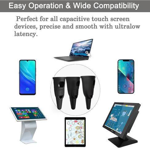Rookii Silicone Finger Stylus Pens Stylus for Touch Screen Smartphone,Cell Phone,Suitable for iPhone/iPad/Android Tablets, Compatible with All Touch Screens (S) in Kuwait