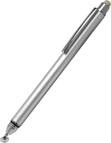 قلم BoxWave Stylus متوافق مع Amazon Kindle Colorsoft Signature Edition الجيل الأول (7 بوصات) - قلم ذو سعة DualTip، قلم ذو طرف قرصي من الألياف ذو سعة - فضي معدني in Saudi Arabia
