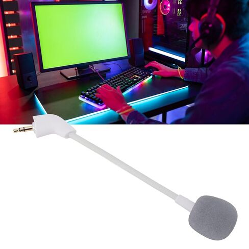VINGVO Gaming Mic, Headset Microphone Mic Replacement Noise Reduction Clear Sound Flexible 3.5mm Microphone 3.5mm Plug Microphone for Cloud II Game in Saudi Arabia
