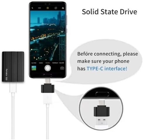 64GB Portable Memory Expander, Mobile Phone Intelligent Backup Disk, Universal Android Phone Computer Dual Use Mobile Extender, Fast Transmission Storage Upgrade,(Black) in Saudi Arabia