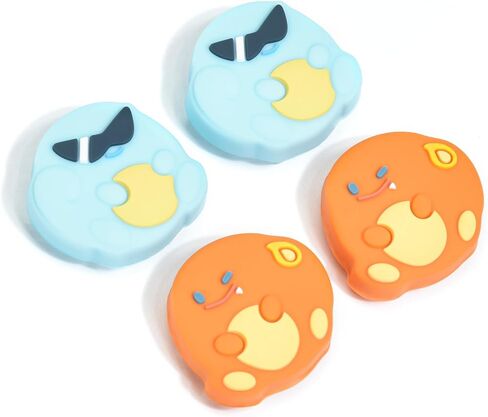 DLseego Thumb Grips Caps Design for Switch/Switch lite/Switch OLED Console, Soft Silicone Joycon Analog Controller Protective Anti-Slip Covers 4PCS Button Joy Con Joystick Dragon Turtle - Blue Orange in Saudi Arabia